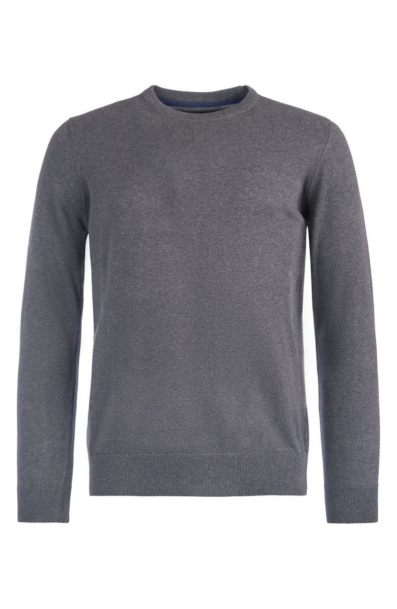 Barbour Pima Cotton Crewneck Sweater, Alternate, color, Charcoal