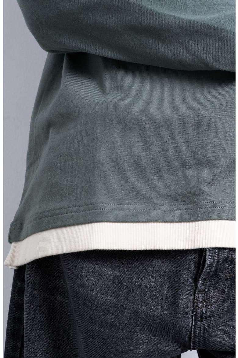 Layered Long Sleeve T-Shirt, Alternate, color, SAGE