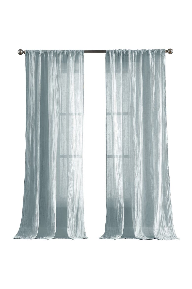 Charter Crushed Set of 2 Curtain Panels, Main, color, AQUA