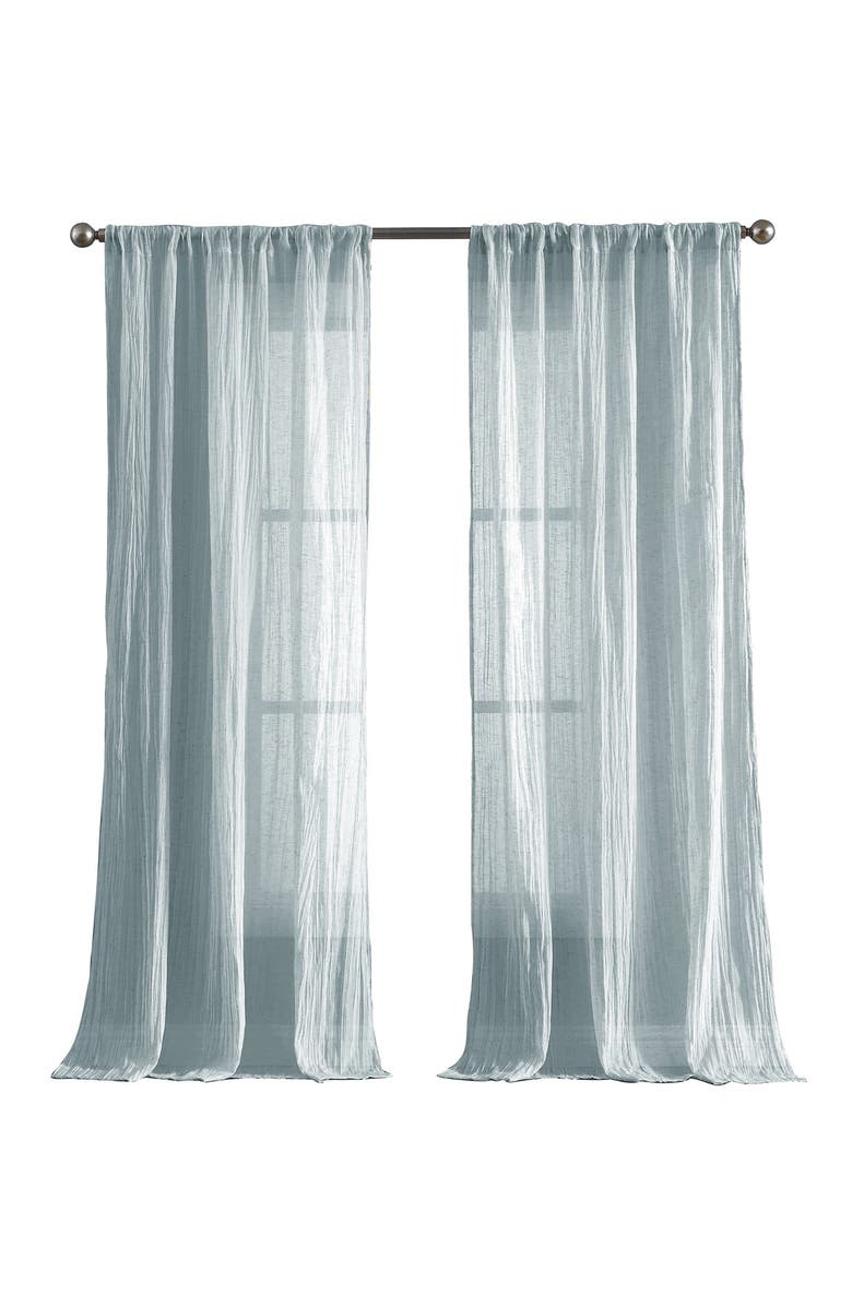 French Connection Charter Crushed Set of 2 Curtain Panels, Main, color, Aqua