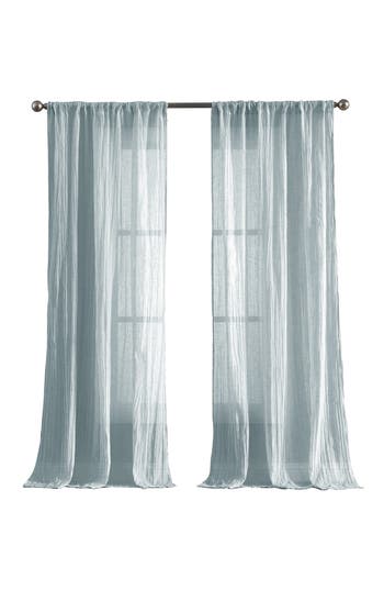 French Connection Charter Crushed Set Of 2 Curtain Panels In Aqua