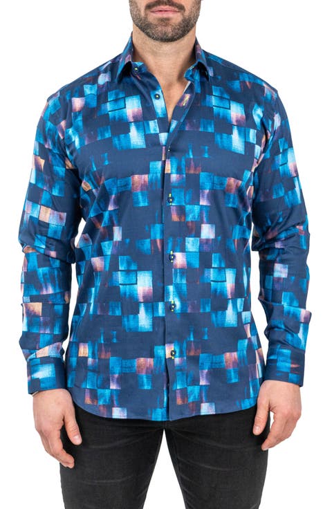 Fibonacci Sensored Contemporary Fit Button-Up Shirt
