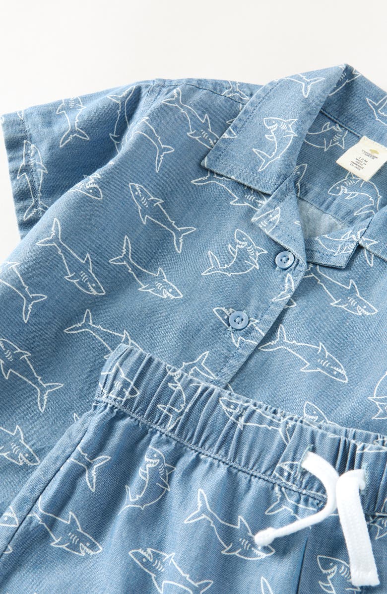 Tucker + Tate Camp Shirt & Drawstring Shorts Set, Alternate, color, Blue Wash Happy Shark