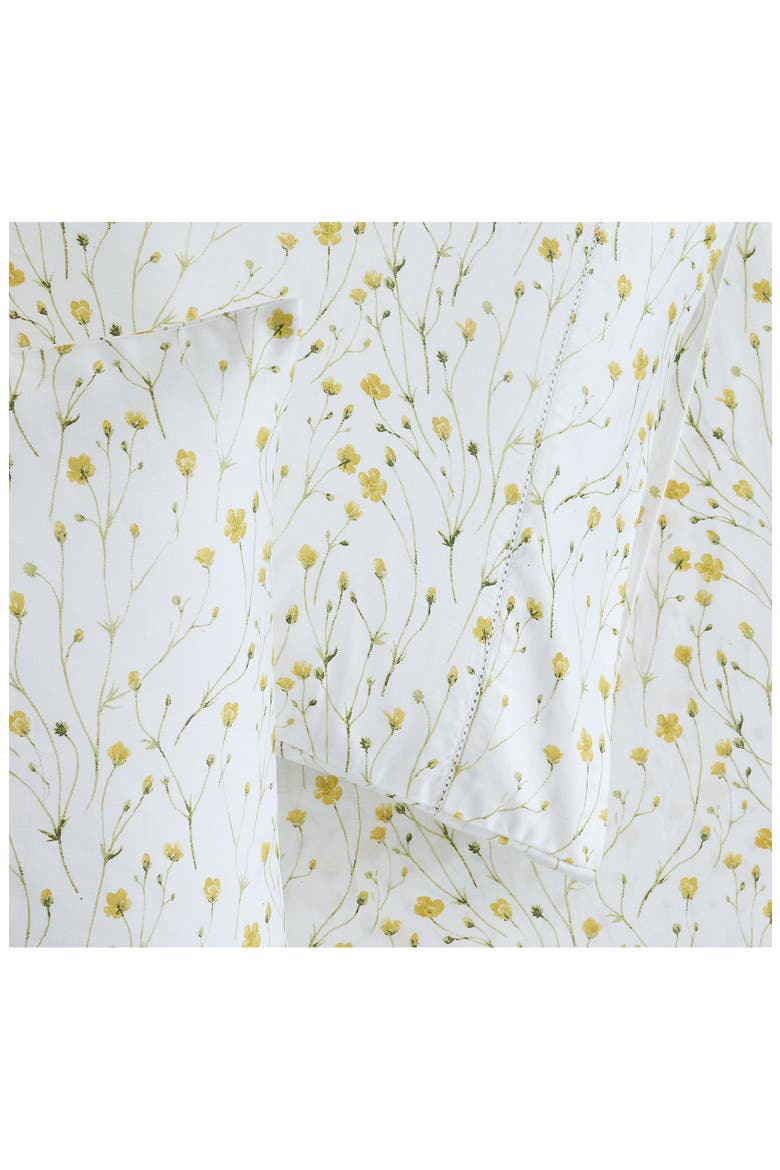 400 Thread Count Butter Floral 4-Piece Sheet Set, Alternate, color, YELLOW 3