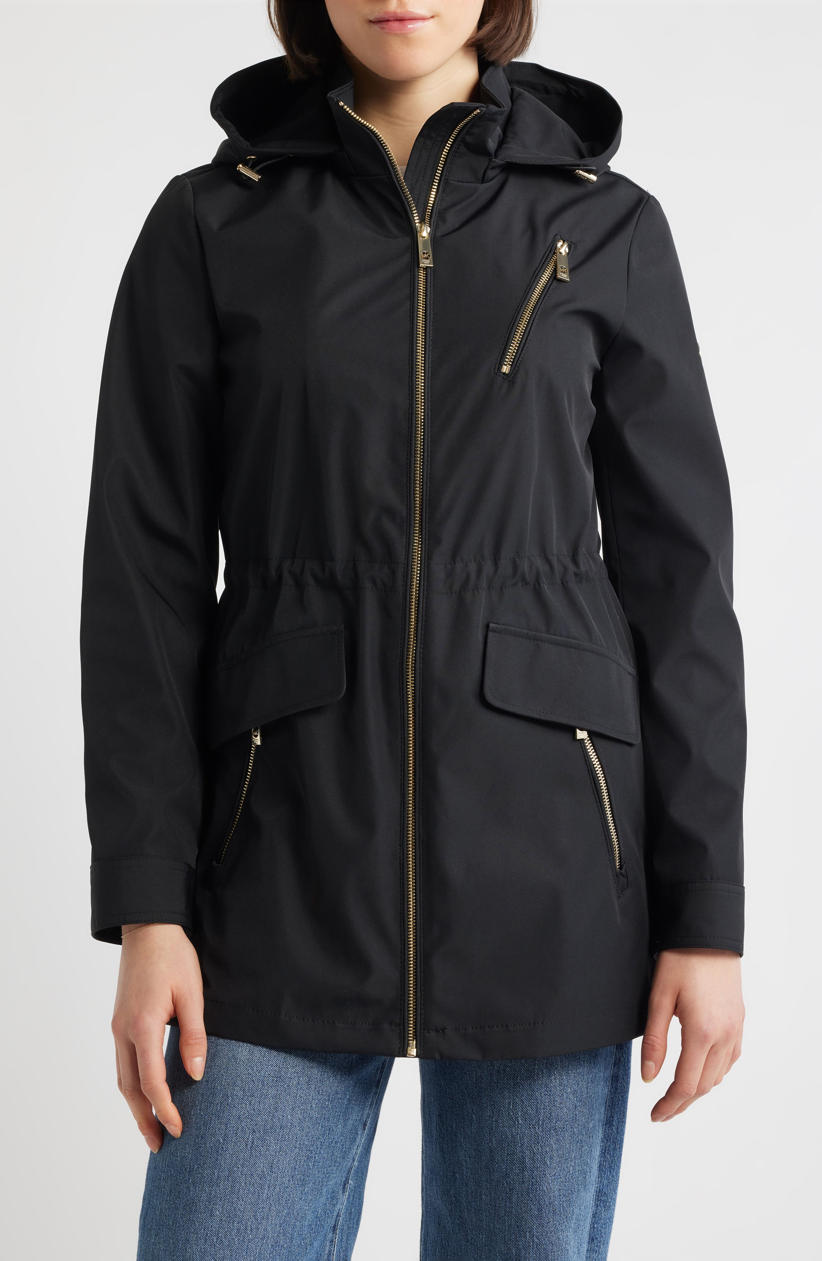 Zip Front Jacket with Removable Hood