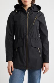 Michael Kors Zip Front Jacket with Removable Hood