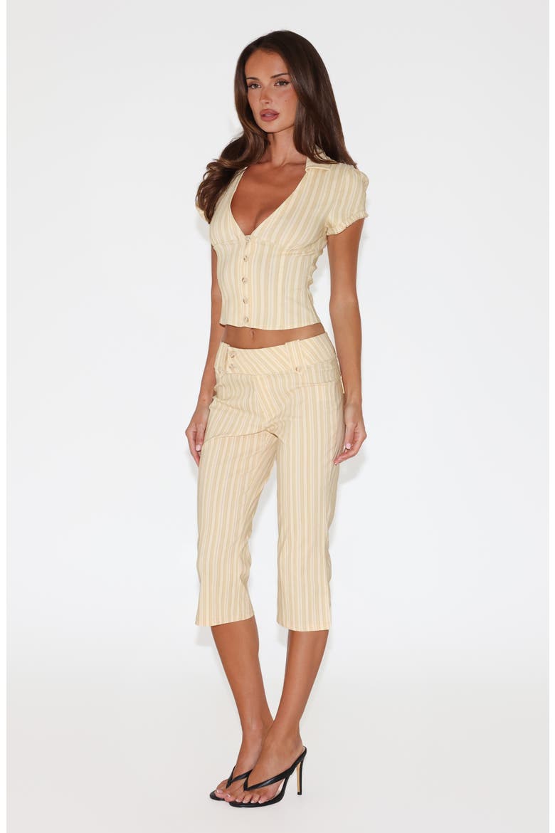 Kittie Stripe Capri Pants, Alternate, color, YELLOW STRIPE