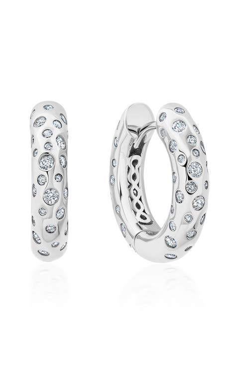 Cascade Cubic Zirconia Huggie Hoop Earrings