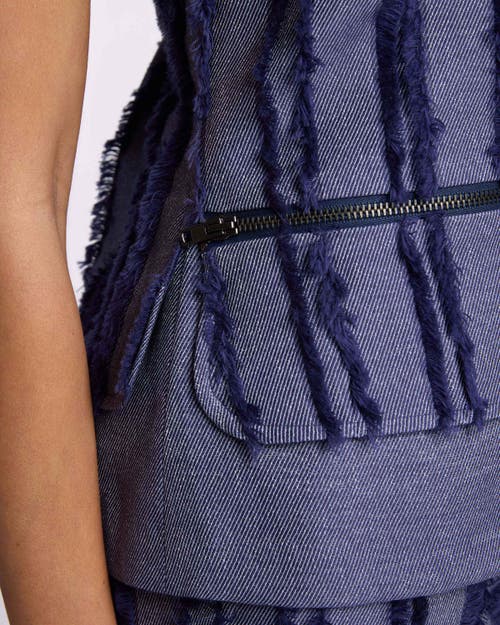 Santorelli Caterina Sleeveless Top With Zipper Detail In Marine Blue
