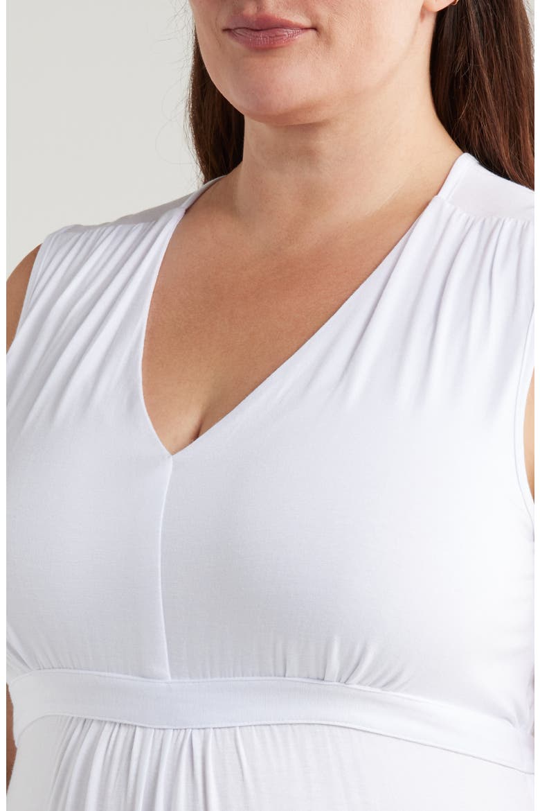 Sleeveless Jersey Maxi Dress, Alternate, color, WHITE