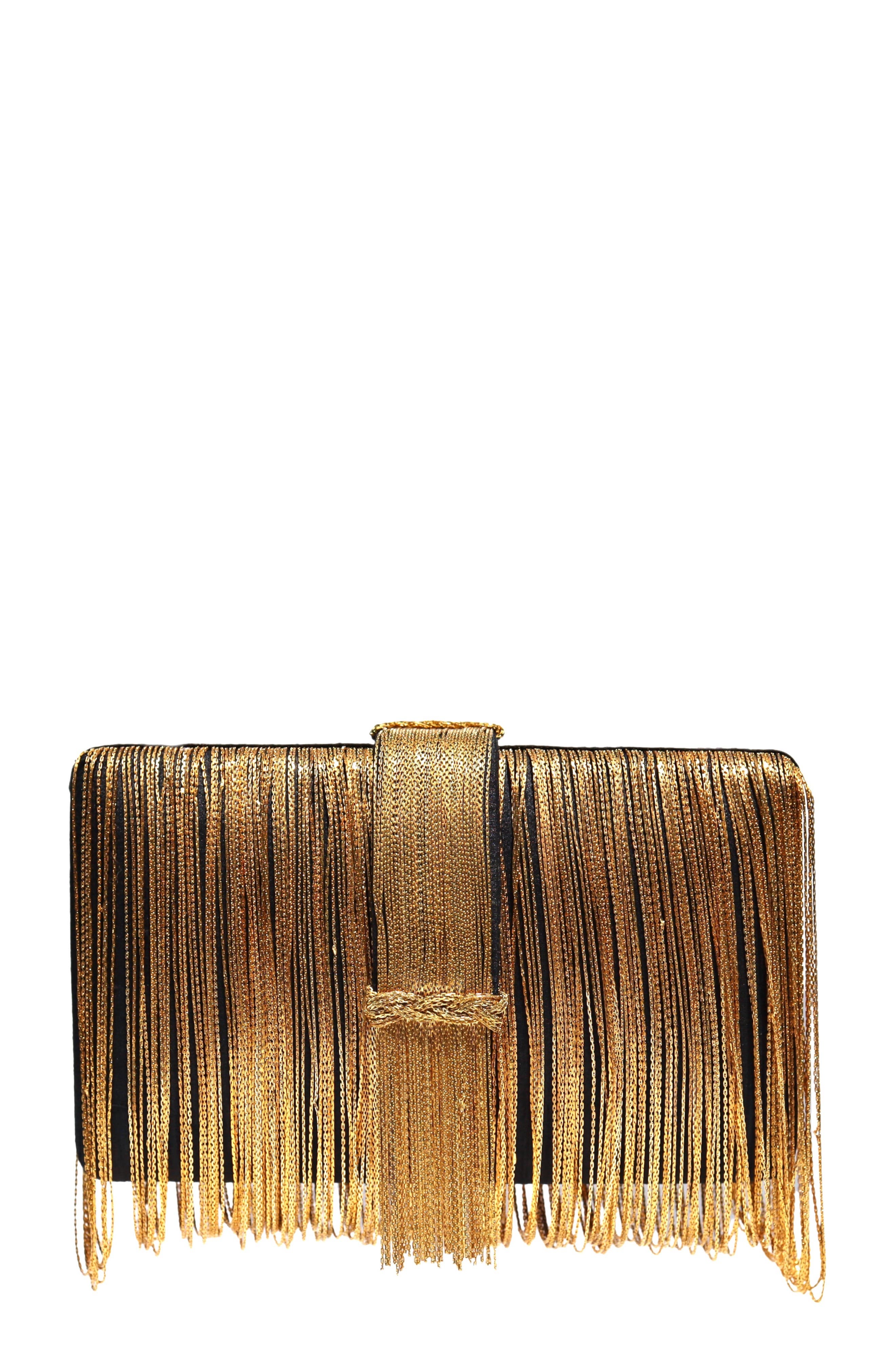 Simitri Chunky Clutch, Main, color, Black, Gold
