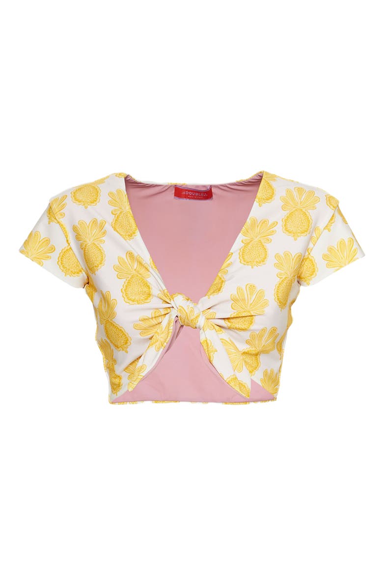 Bardot Top Pineapple Sunflower White, Alternate, color, Pineapple Sunflower White