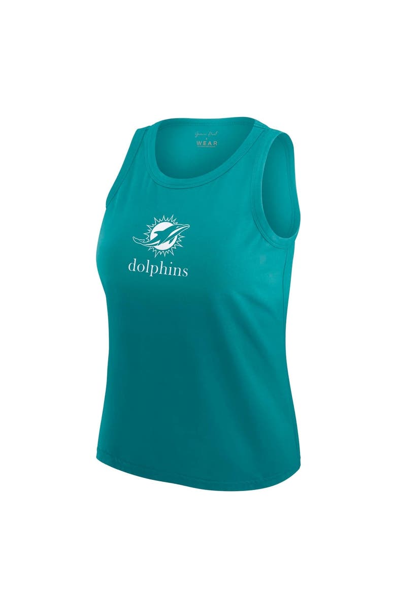 WEAR by Erin Andrews Women's WEAR by Erin Andrews x Gracie Hunt Aqua Miami Dolphins Ombre Tank Top, Alternate, color, Aqua