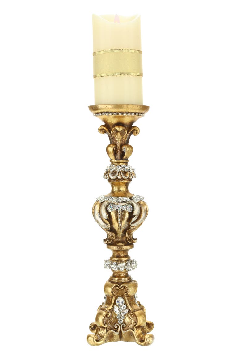 Jeweled Footed Candleholder, Main, color, Gold