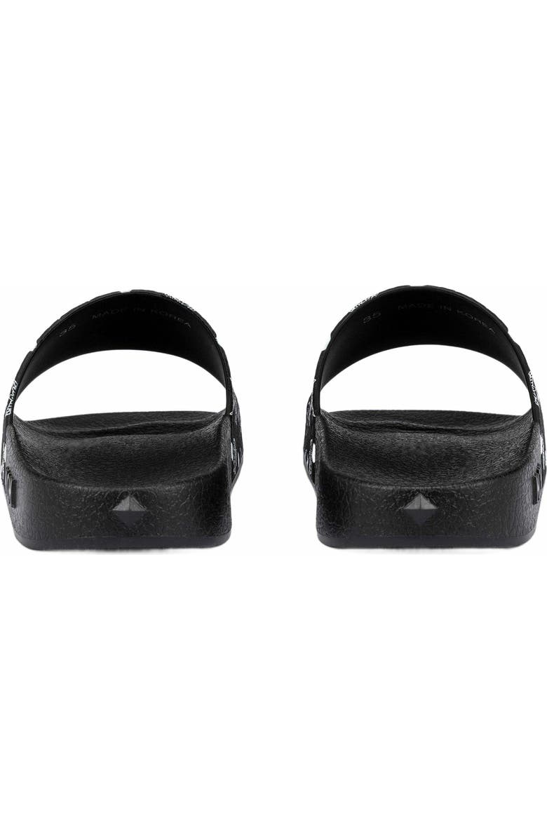MCM Women's Monogram Print Rubber Slides, Alternate, color, Black