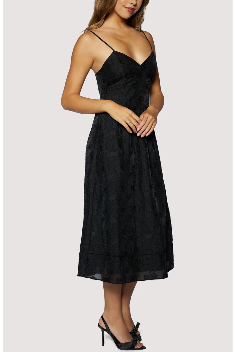 Petal Veil Jacquard Dress, Alternate, color, BLACK