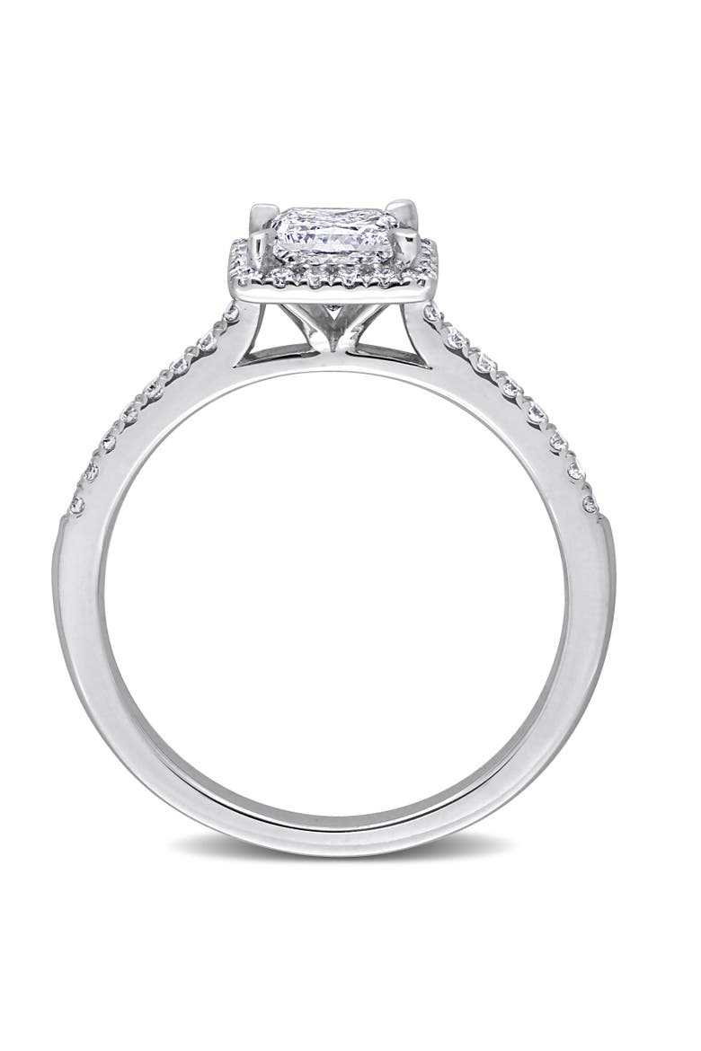 Lab Grown Diamond Princess Halo Ring 14k, Alternate, color, White Gold