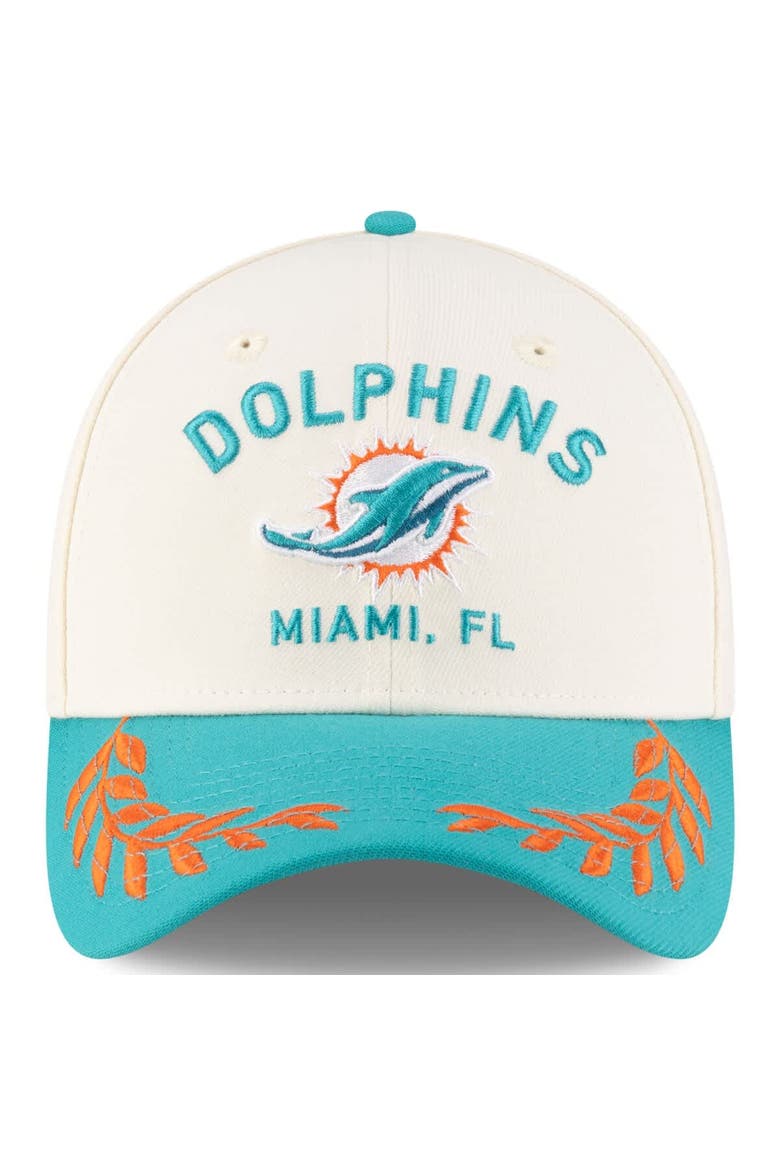 Men's New Era  Cream/Aqua Miami Dolphins 2025 NFL Draft 39THIRTY Flex Hat, Alternate, color, Cream