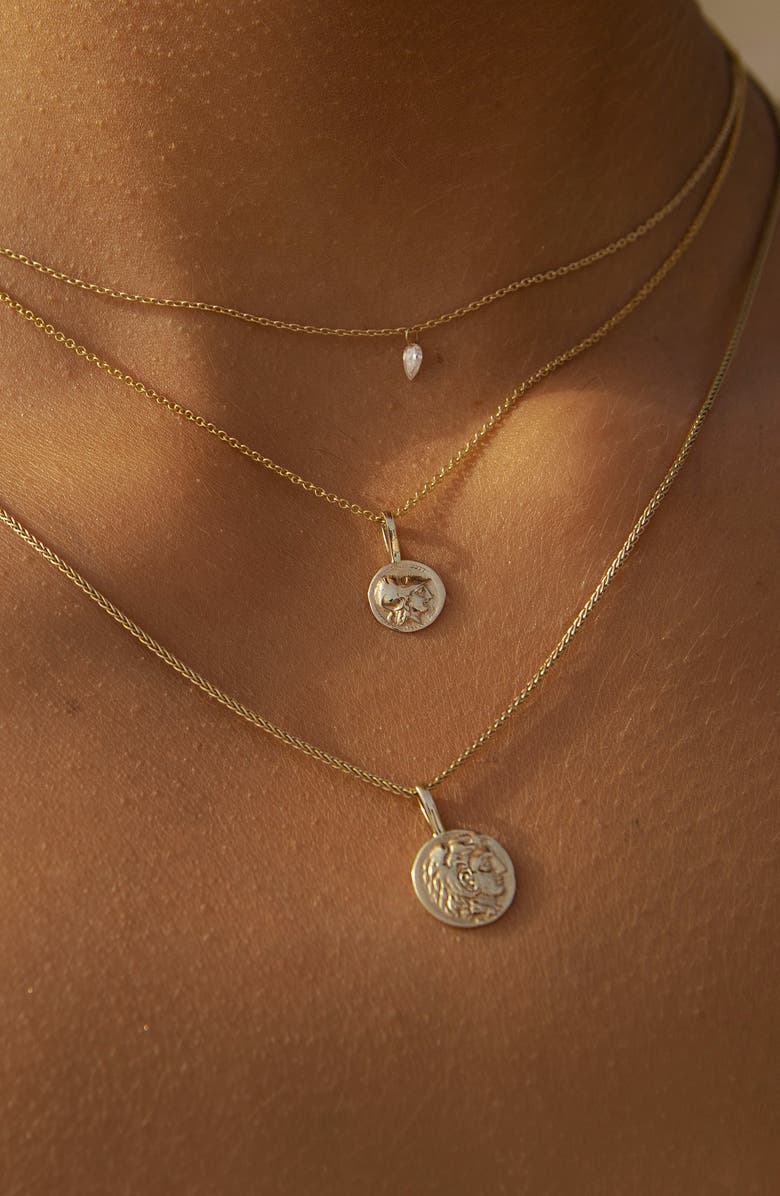 ALBISIA Mini Athena Coin Pendant, Alternate, color, 14K Yellow Gold