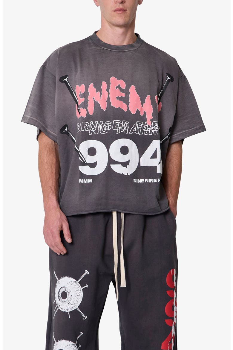 Enemy Oversize Cotton Graphic T-Shirt, Alternate, color, WASHED BLACK