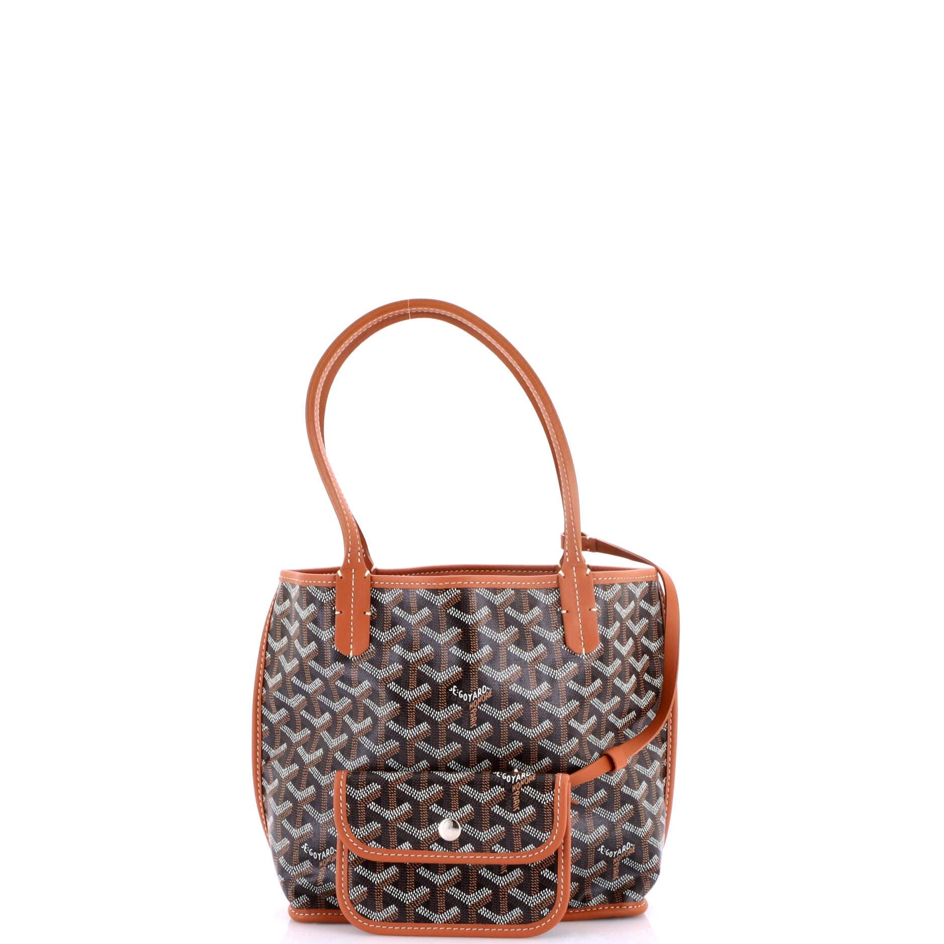 Pre-Owned Goyard Anjou Reversible Tote Coated Canvas Mini, Alternate, color, Brown