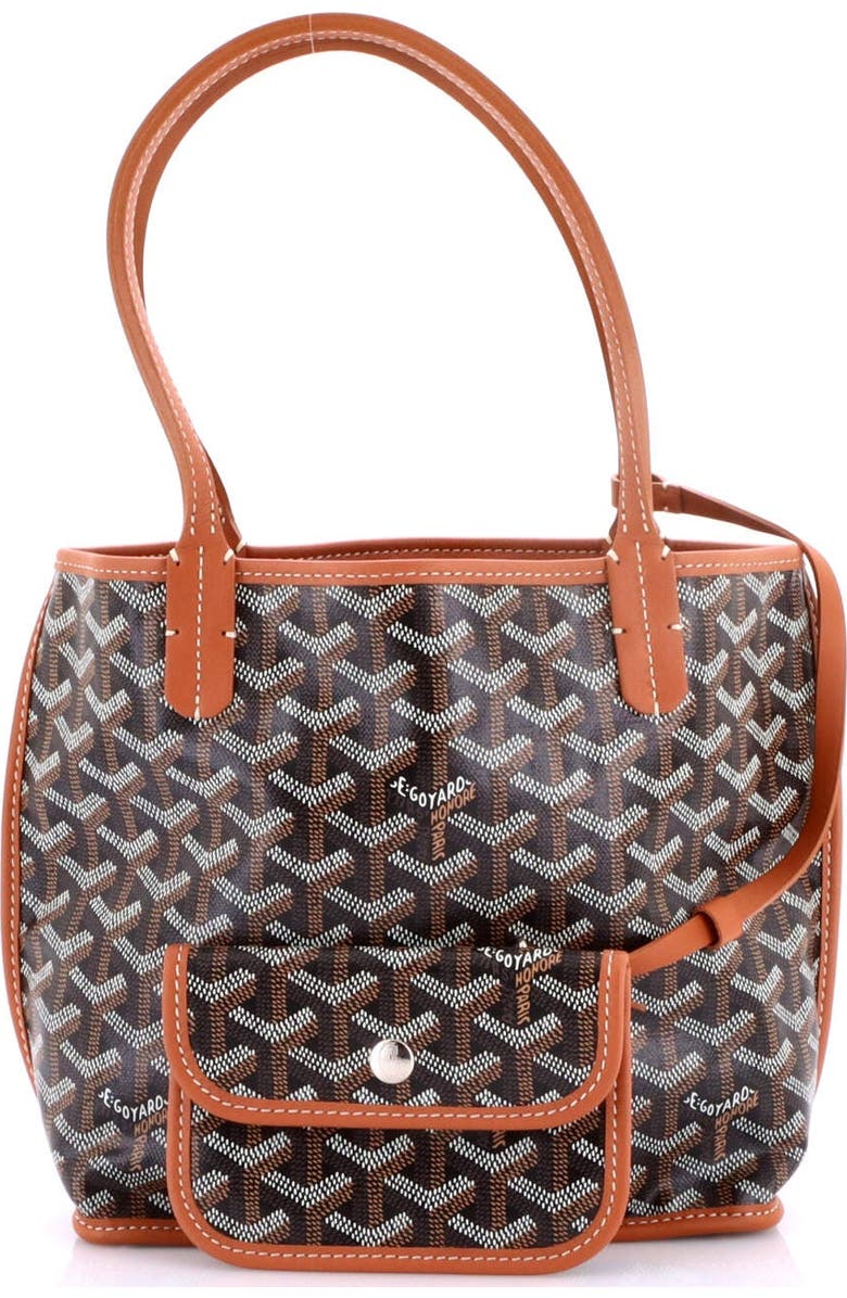 Pre-Owned Goyard Anjou Reversible Tote Coated Canvas Mini, Alternate, color, Brown