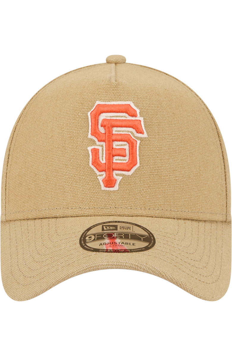 New Era Men's New Era Khaki San Francisco Giants Logo Essentials 9FORTY A-Frame Adjustable Hat, Alternate, color, 
