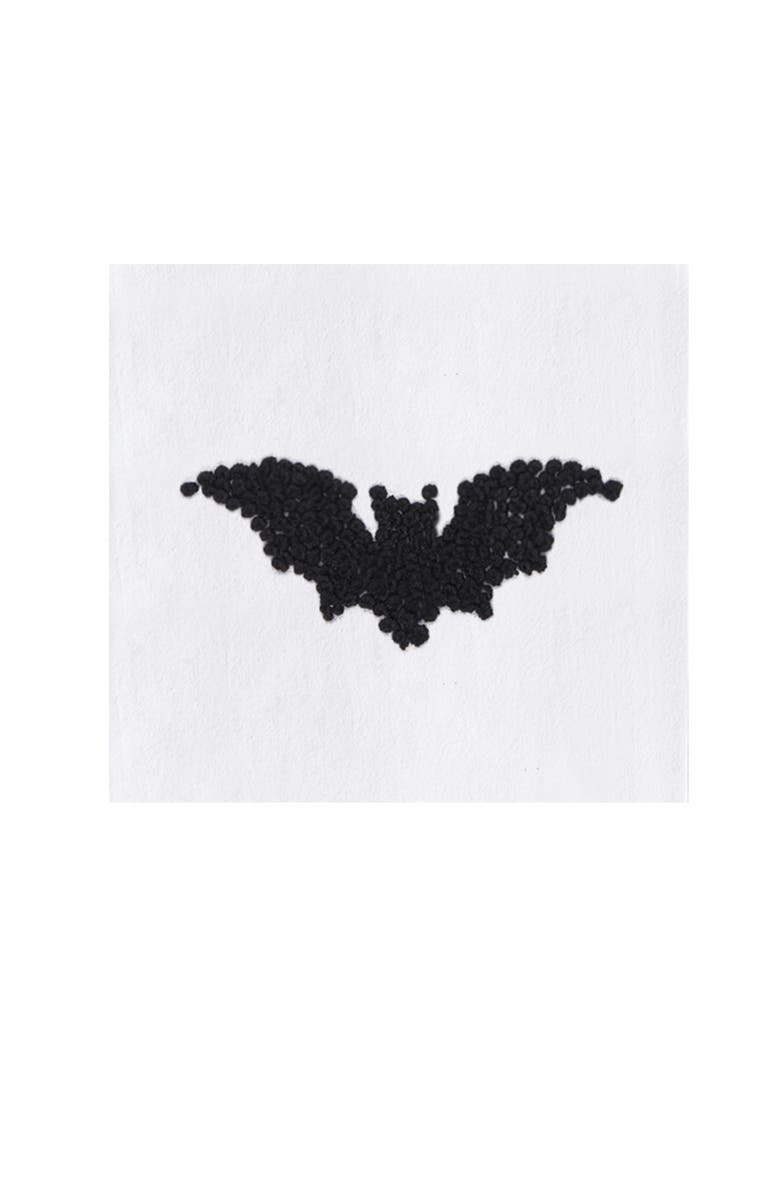 C&F Home Flying Bat Halloween French Knot Embroidered 100% Cotton Flour Sack Kitchen Dishtowel, Alternate, color, Black