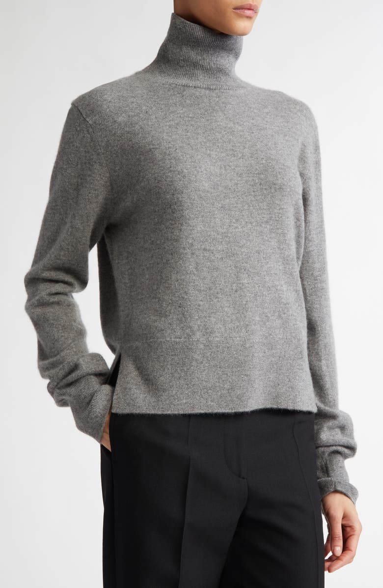 TOTEME Crop Cashmere Turtleneck Sweater, Alternate, color, 