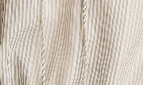 Lucky Brand Ruffle Tie Neck Cotton Top In Gray