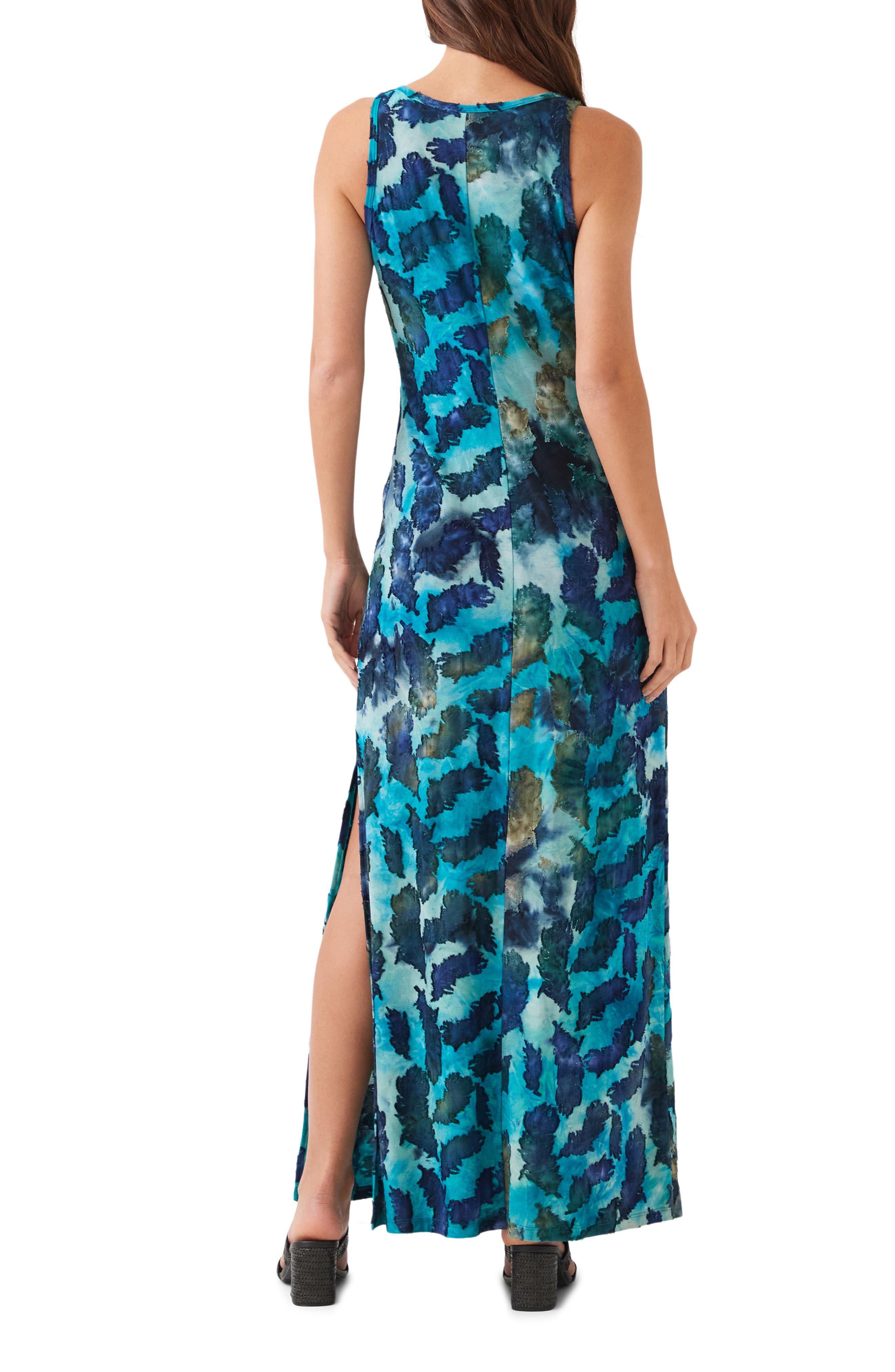 Tie Dye Burnout Side Slit Maxi Dress - image 2