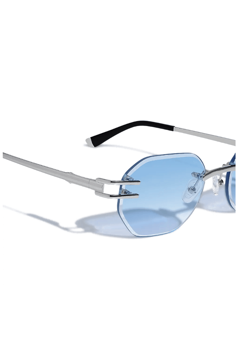 Emil 54mm Rimless Sunglasses, Alternate, color, Blue