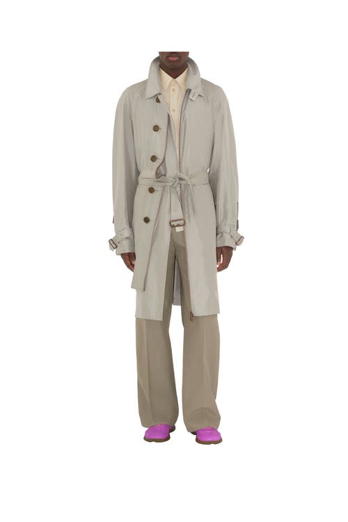 Burberry Gabardine-weave Trench Coat In Castle