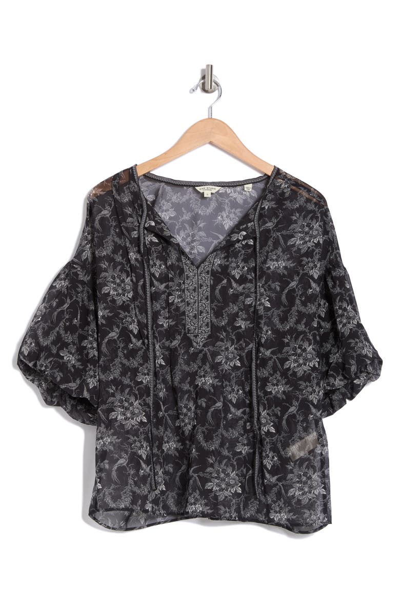 MAX STUDIO Puff Sleeve Pintuck Top, Alternate, color, 