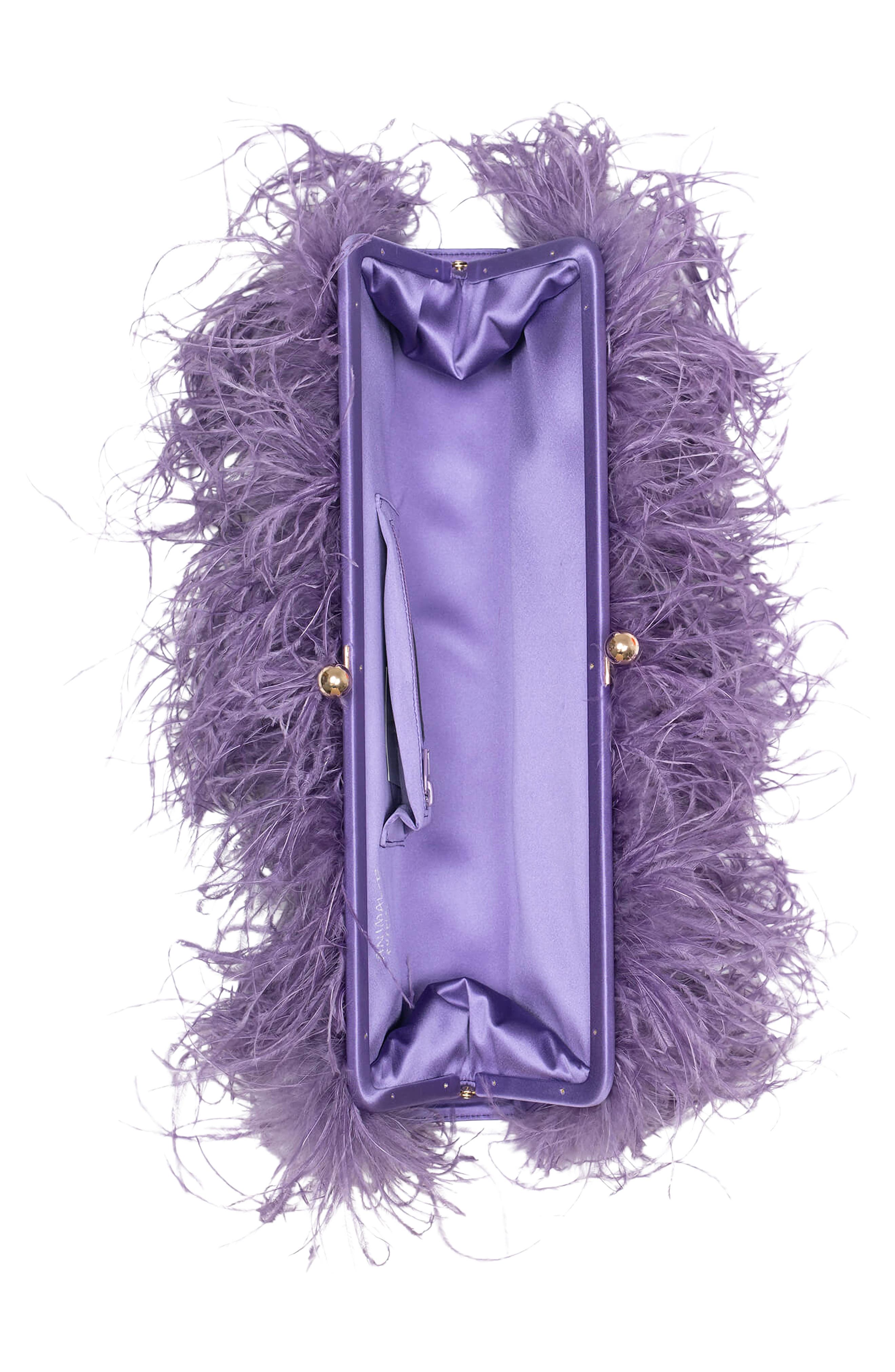 Jeffrey Campbell Animal Feather Clutch, Alternate, color, 