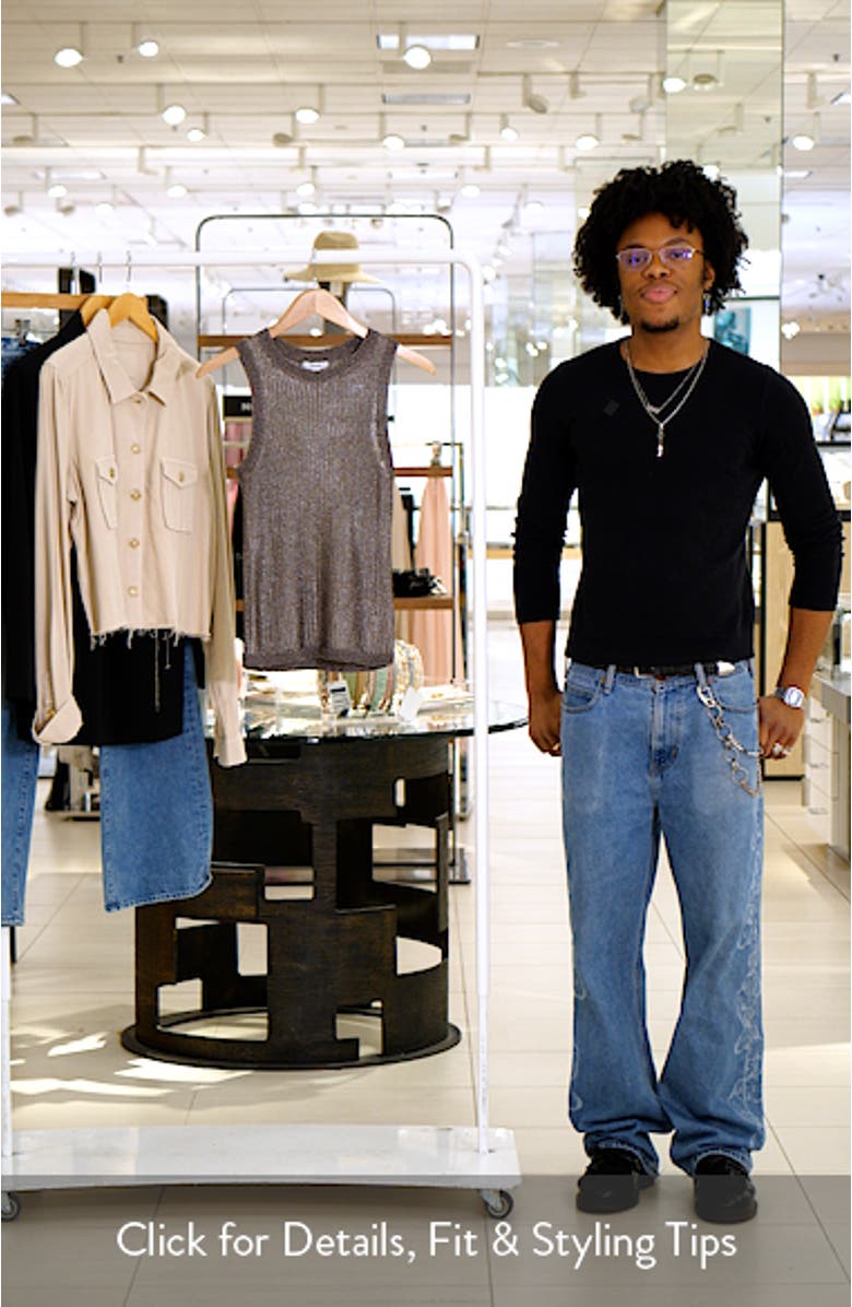 Tia Chevron Stitch Metallic Tank, sales video thumbnail