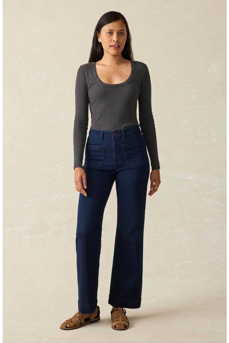 Pacific Pointelle Scoop Neck Top, Alternate, color, WASHED BLACK