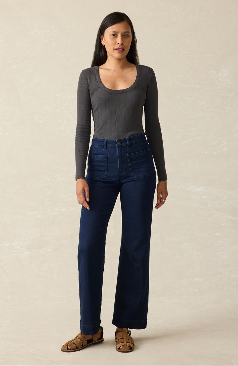 Faherty Pacific Pointelle Scoop Neck Top, Alternate, color,