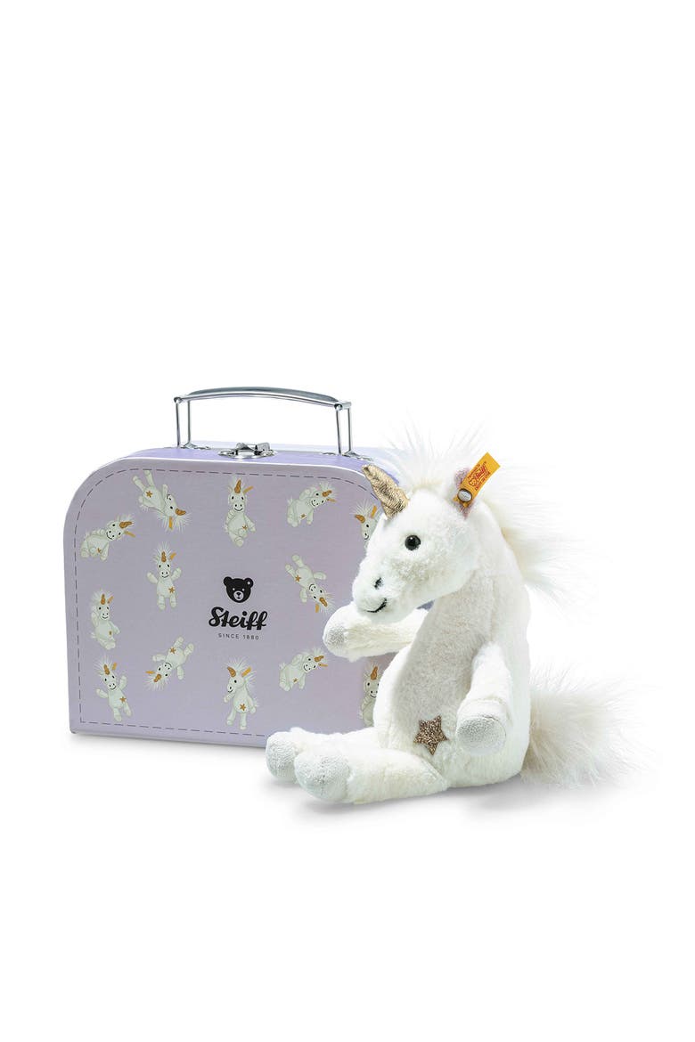 Unica Unicorn Stuffed Animal & Suitcase, Alternate, color, IVORY/ PURPLE