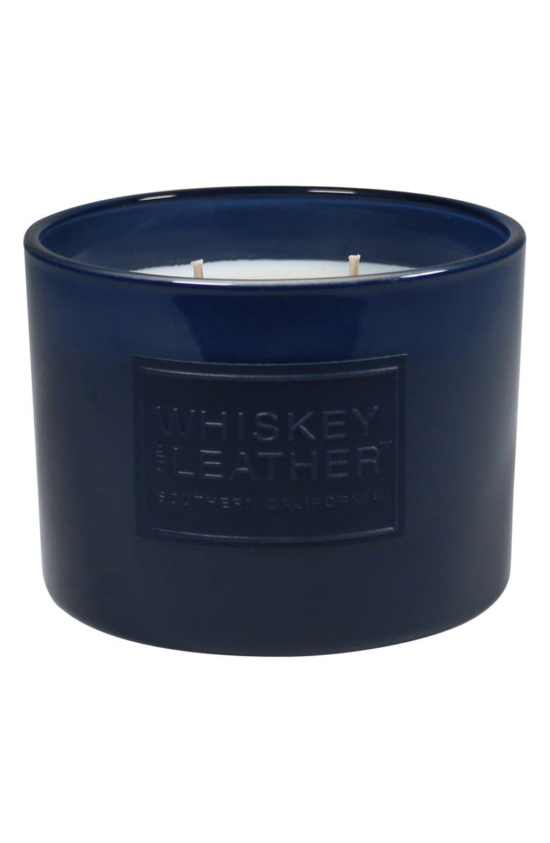 SAND AND FOG Whiskey & Leather Candle, Alternate, color, Indigo
