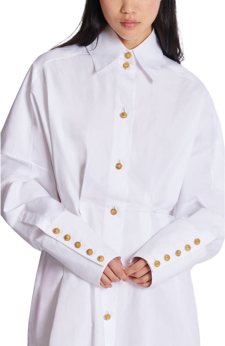 Balmain Poplin shirt dress, Alternate, color, White