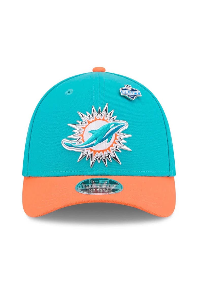 Men's New Era  Aqua/Orange Miami Dolphins 2026 NFL Draft 39THIRTY M-Crown Flex Hat, Alternate, color, Aqua