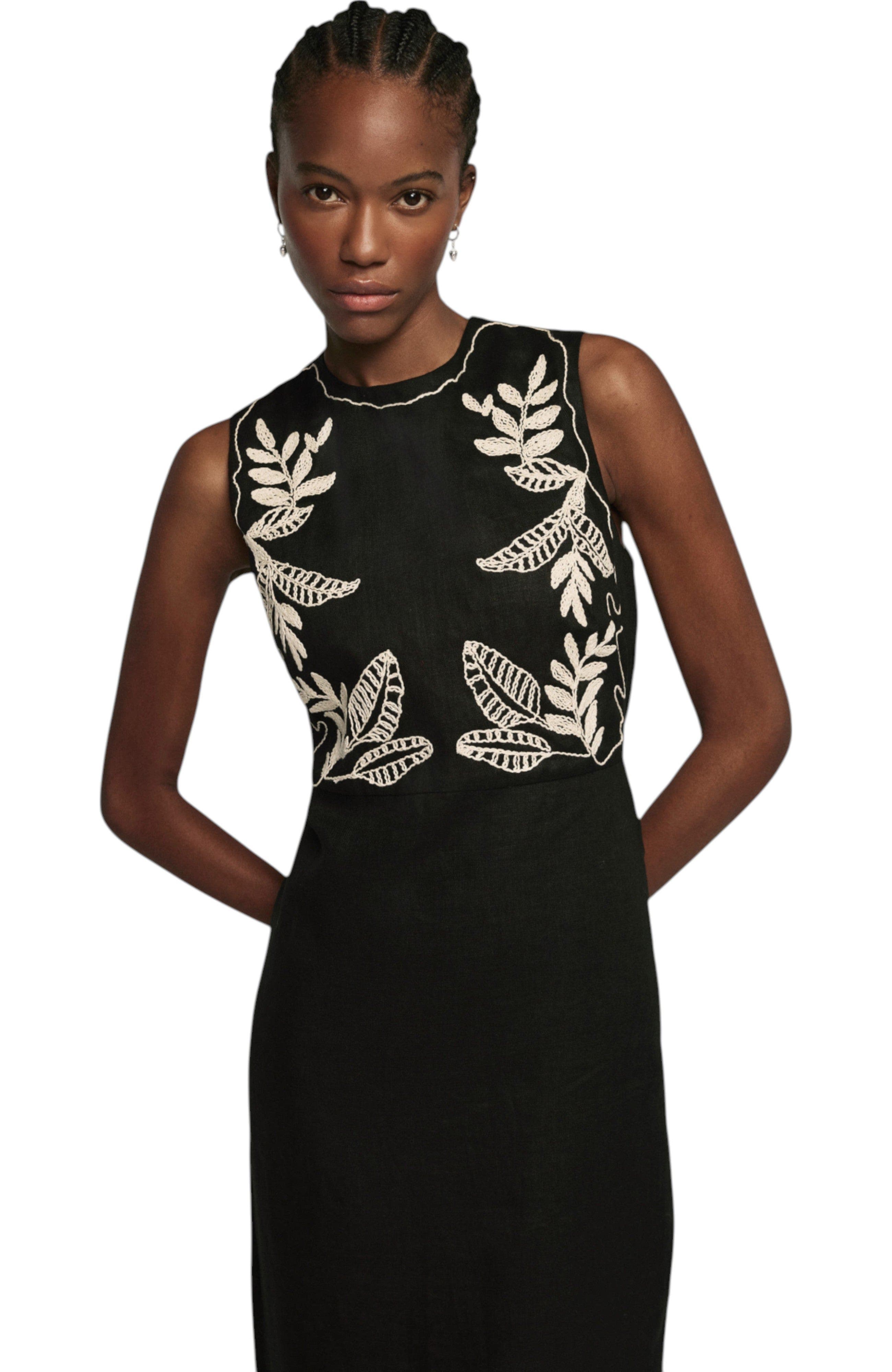 Embroidered Midi Dress