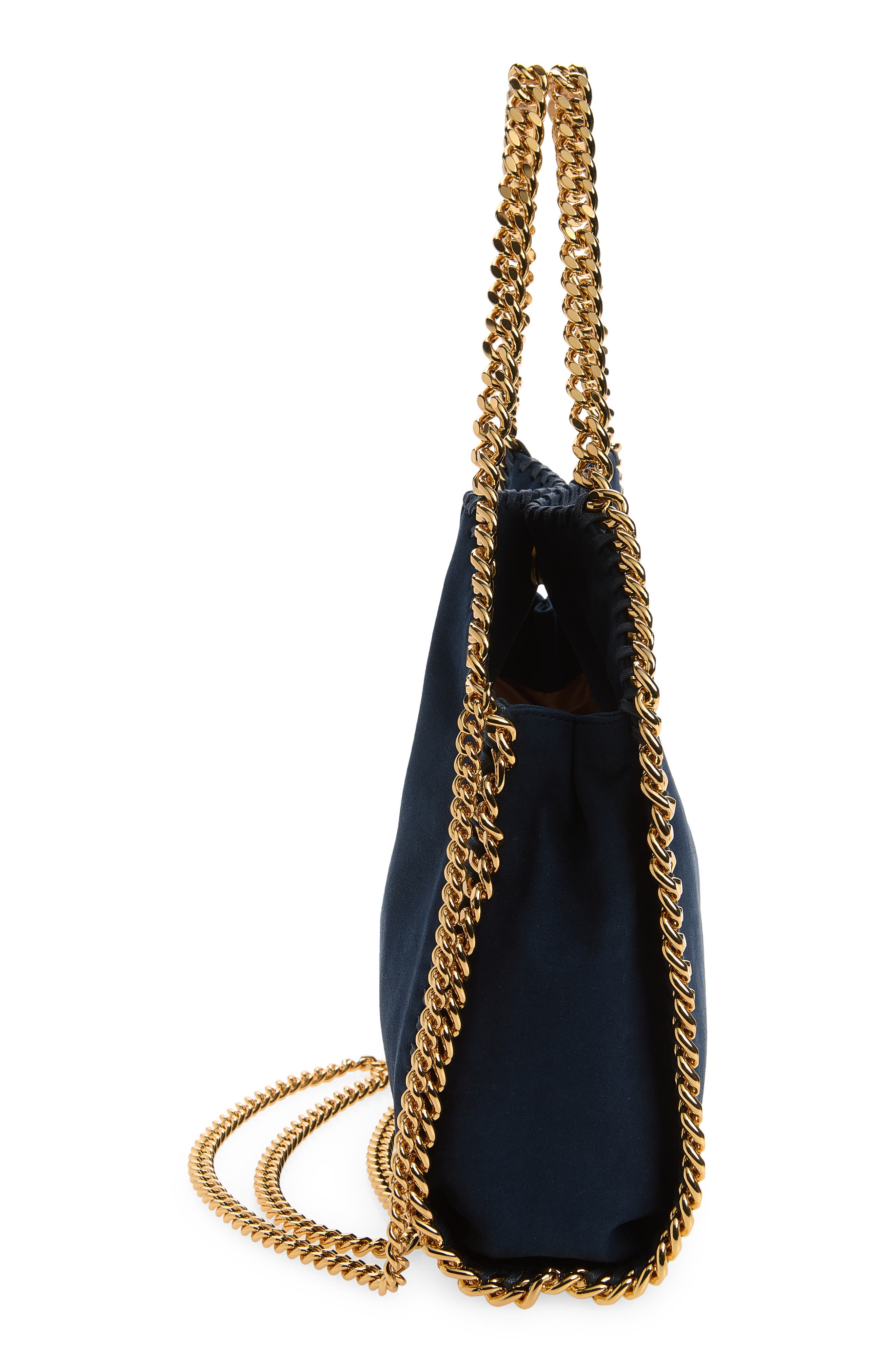 Mini Falabella Faux Suede Crossbody Bag, Alternate, color, NAVY
