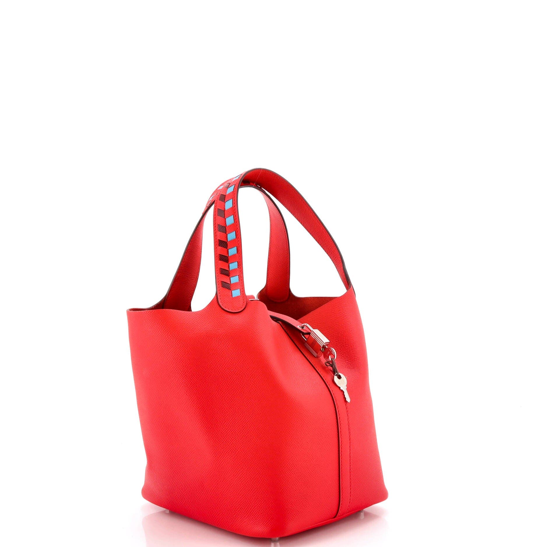 Picotin Lock Bag Tressage Epsom MM, Alternate, color, Red