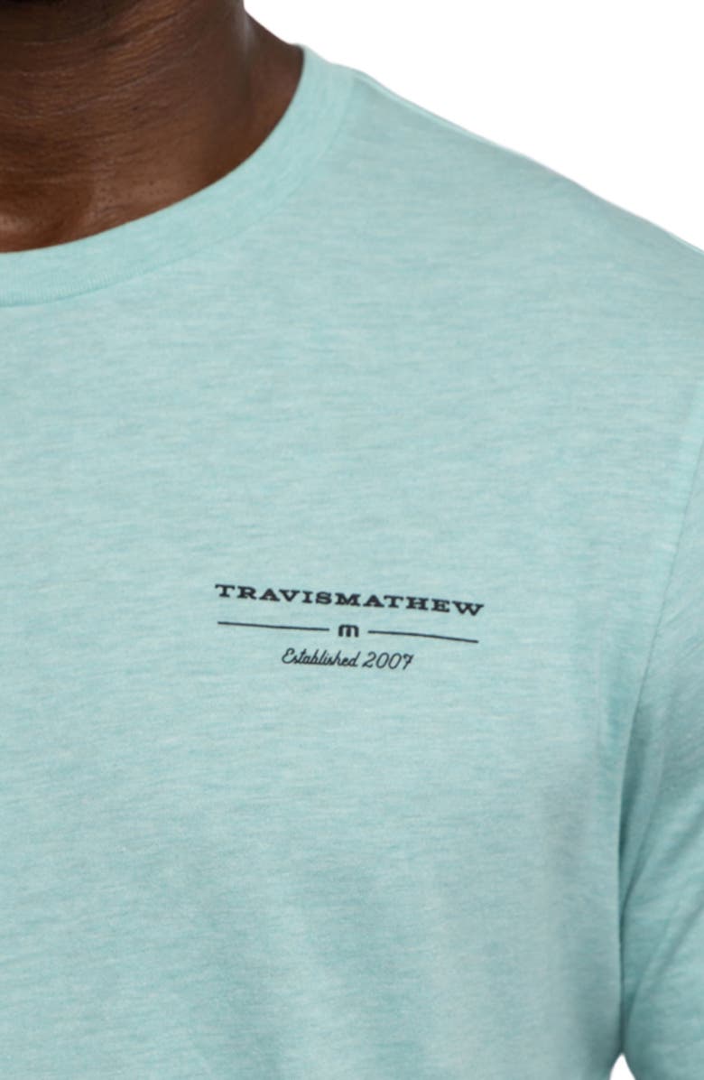 TravisMathew Fun to be Had Logo Graphic Tee, Alternate, color, Heather Turquoise