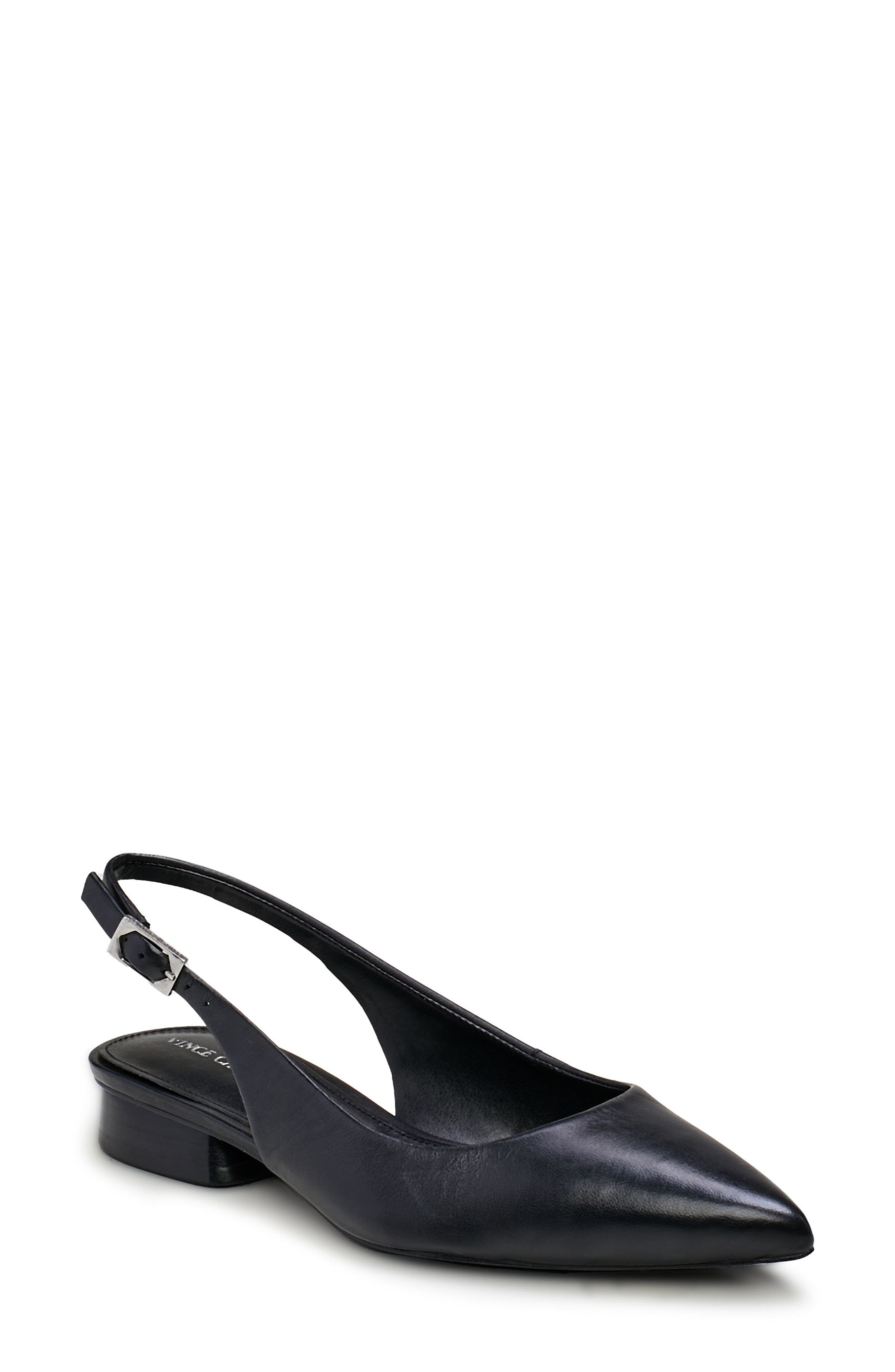 Jesander Pointed Toe Slingback Flat, Main, color, BLACK BABY SHEEP