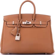Pre-Owned Hermes Birkin Handbag Brown Togo with Palladium Hardware 25