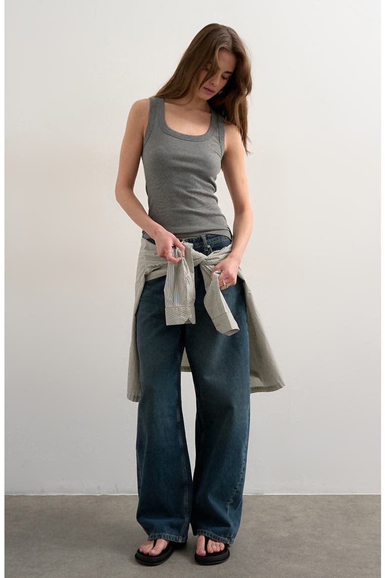 Scoop Neck Rib Tank, Alternate, color, GREY