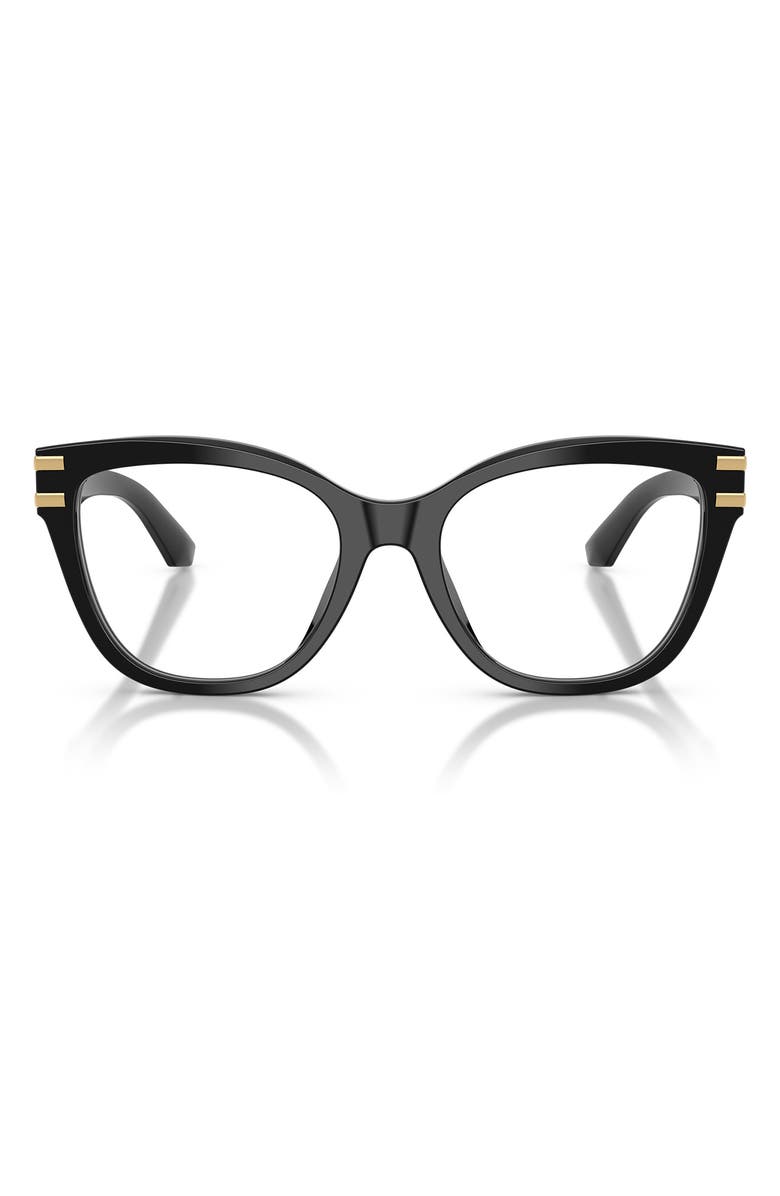 Dolce&Gabbana 53mm Butterfly Optical Glasses, Main, color, Black